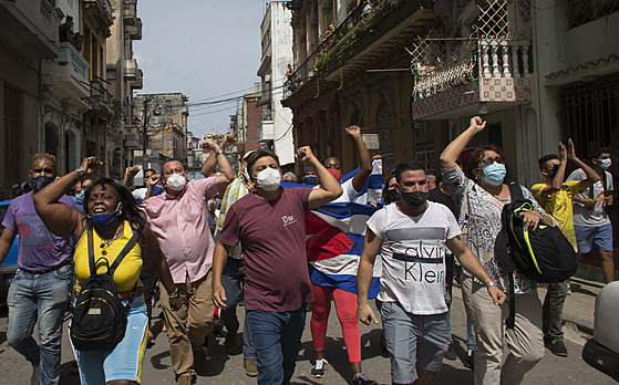 Masivní protivládní protesty na Kubě. (11. července 2021)