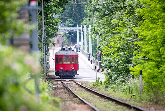 Historický vlak na trati Tábor-Bechyn.