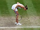 Emotivní Karolína Plíková bhem finále Wimbledonu