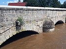 Mostn pile v Bokov ukazuj, jak moc hladina tamjho potoka stoupla (18....