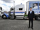 SPD vyuije v pedvolební kampani kamion nazvaný SPák. (15. ervence 2021)