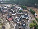 Letecké zábry ukazují totální zkázu po povodních v Nmecku