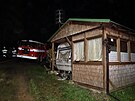 V kempu Radava u Orlick pehrady hoely karavany a kus lesa.(13.7.2021)