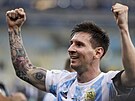 Argentinský kapitán Lionel Messi slaví triumf na Copa América.