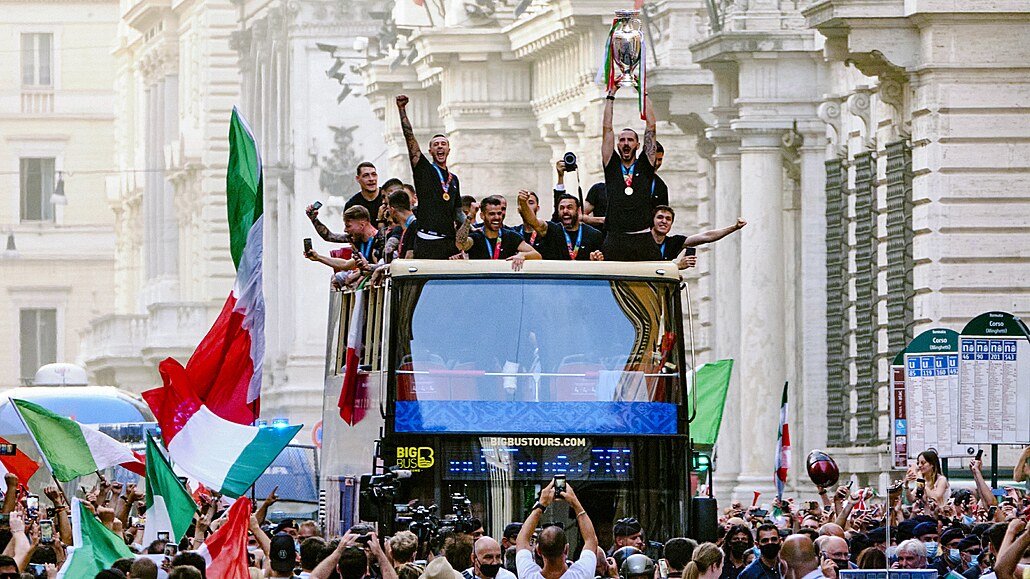 Itálie slaví fotbalové úspchy, (12. ervence 2021)