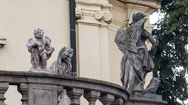 Barokní andílek v Mořicích na Prostějovsku