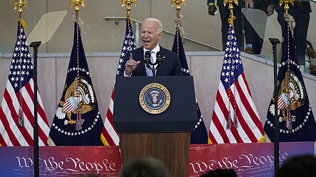 Americk prezident Joe Biden pednesl projev, v nm se neobvykle tvrd pustil do republikn kvli jejich snahm zpsovat volebn pravidla. (13. ervence 2021)
