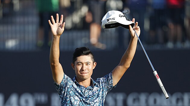 Collin Morikawa slav vtzstv na The Open.