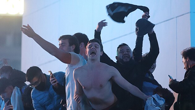 Argentint fandov oslavuj v Buenos Aires triumf na Copa Amrica.
