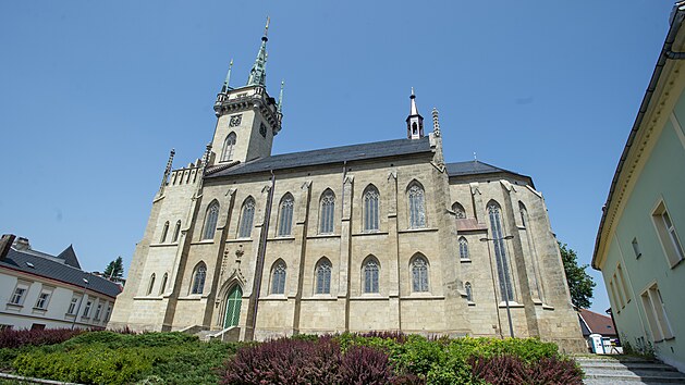Opravený kostel svatého Jakuba v Poličce na Svitavsku. (13. července 2021)