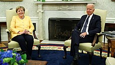 Americký prezident Joe Biden na setkání s nmeckou kanclékou Angelou...