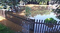 Takto zaplavil potok část Zákup-Božíkova (18. července 2021)