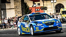 Václav Pech se svým Fordem Focusem WRC06 kvli závad na pevodovce Rallye...