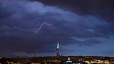 Večerní bouřka a silný déšť v Praze (13. července 2021)