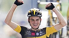 Cílová radost Američana Seppa Kusse po vítězství v 15. etapě Tour de France.