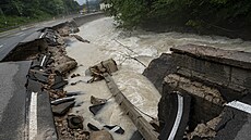 Následky záplav nedaleko nmeckého msta Berchtesgaden (19. ervence 2021)