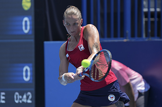 Karolína Plíková v prvním kole olympijského turnaje v Tokiu. (25. ervence...