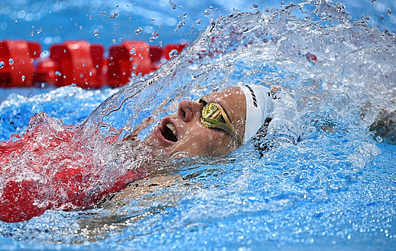 Kristýna Horská na polohové dvoustovce na olympijských hrách v Tokiu.