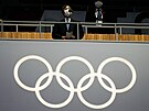 Japonský císa Naruhito promlouvá k zahajovací ceremonii na olympijském...