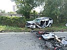 Pi stetu dvou aut se zranili ti lid. (23. 7. 2021)