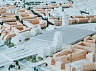 3D model nového brnnského nádraí podle návrhu nizozemského ateliéru Benthem...