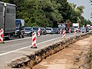 Stavba nov�ho kruhov�ho objezdu silnice a podchodu v T�ebechovic�ch pod Orebem...