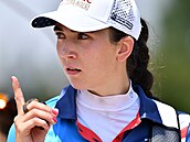 Česká lukostřelkyně Marie Horáčková v kvalifikaci na olympijský závod v Tokiu.