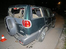 Nehoda pronásledovaného vozidla ve Špindlerově Mlýně. (20. 7. 2021)