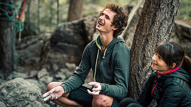 Partnerka Iva. I ona leze, take strach o m nem, k Adam Ondra.