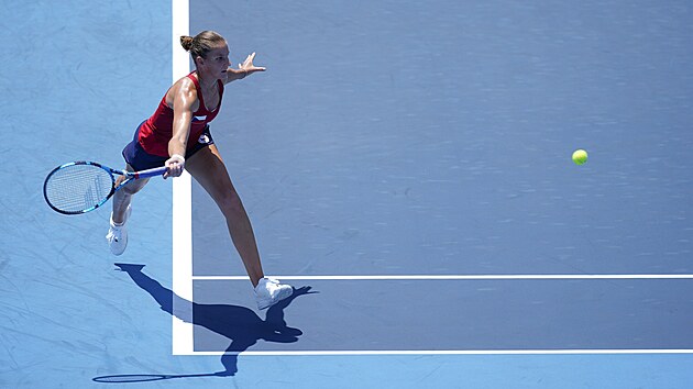 Karolna Plkov v prvnm kole olympijskho turnaje v Tokiu. (25. ervence 2021)