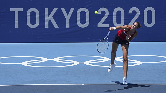 Karolna Plkov v prvnm kole olympijskho turnaje v Tokiu. (25. ervence 2021)