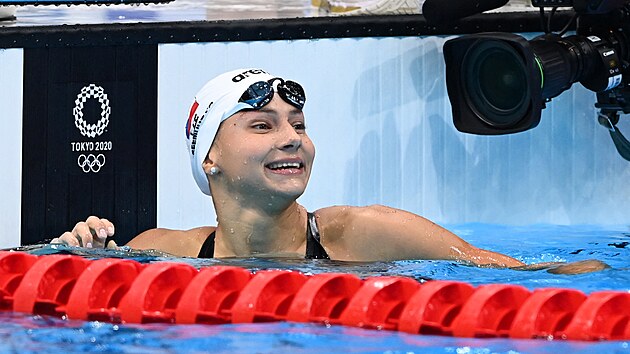S jistotou, ze sedmho msta, se esk plaveck nadje Barbora Seemanov prosmkla do semifinle olympijskch her v Tokiu. (26. ervence 2021)