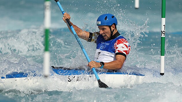 esk kajak Ji Prskavec na olympijsk trati. (28. ervence 2021)