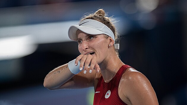 Markta Vondrouov v singlovm semifinle zniila Ukrajinku Svitolinovou 6:3 a 6:1.(29. ervence 2021)