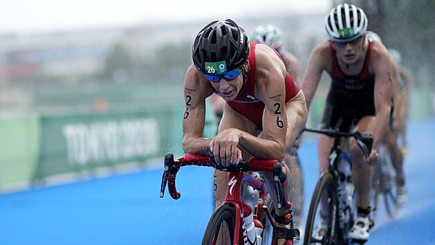 vcarka Nicola Spirigov v olympijskm triatlonovm zvod.