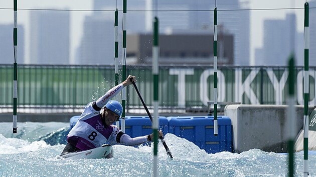 eský kanoista Luká Rohan pi tréninku v djiti olympijských her v Tokiu.