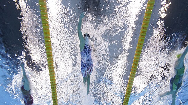 Americk plavkyn Katy Ledeck (uprosted) v zvod na 400 metr volnm zpsobem.