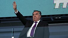 Tádžický prezident Imomali Rachmon na Evropských hrách v Minsku (30. června...
