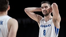 Tahoun eských basketbalist Tomá Satoranský v utkání proti Francii.