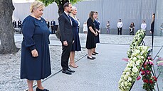 Norská premiérka Erna Solbergová na vzpomínkové bohoslub (22. ervence 2021)