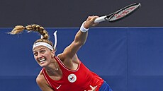 Petra Kvitová prohrála s Van Uytvanckovou z Belgie 7:5, 3:6 a 0:6 (26. ervence...