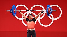 Vzpraka Dika Touaová (Papua Nová Guinea) bhem olympijské soute.