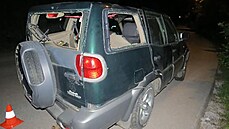 Nehoda pronásledovaného vozidla ve pindlerov Mlýn. (20. 7. 2021)