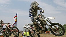 Momentka ze závodu motokrosového mistrovství světa v Lokti