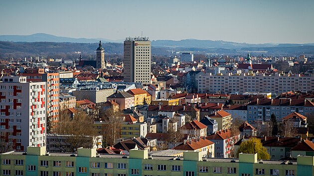 esk Budjovice pohledem z balnu.