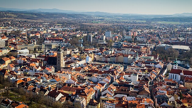 esk Budjovice pohledem z balnu