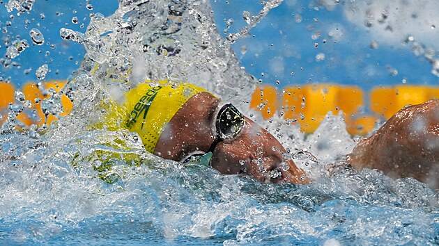 Emma McKeonov na stovce volnm zpsobem na olympijskch hrch v Tokiu.