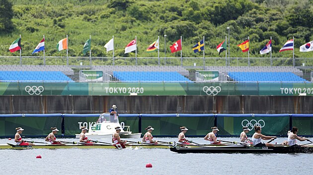 Momentka ze zvodu enskch osem na olympijskch hrch v Tokiu.