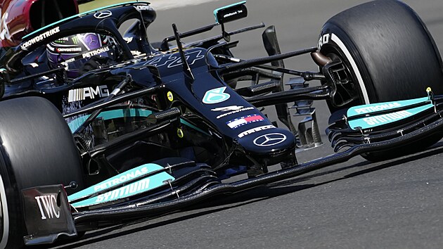 Lewis Hamilton  z Mercedesu v tréninku před Velkou cenou Maďarska.