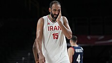 Íránský pivot Hamed Haddadi v utkání proti Francii.